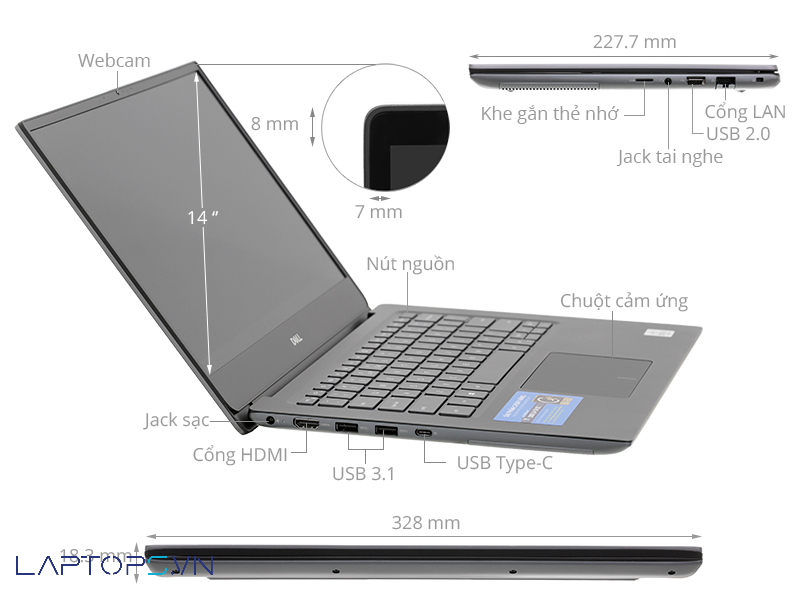 Dell Inspiron 14 5490 cổng kết nối