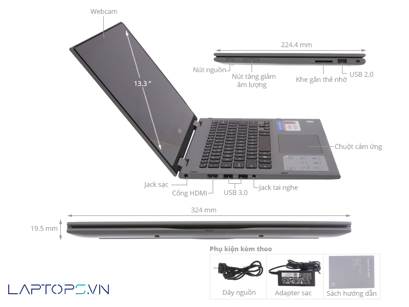 Dell Inspiron 5379 cổng kết nối