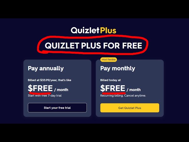 Tài khoản Quizlet miễn phí 