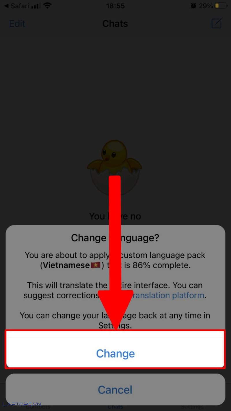 cài đặt Telegram Tiếng Việt 