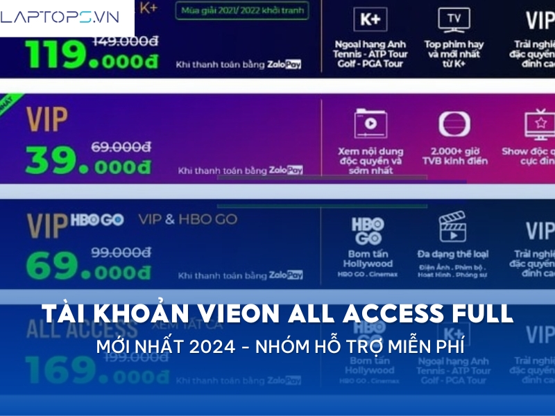 Tài khoản Vieon All Access Full miễn phí