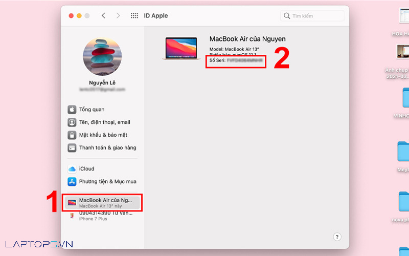 Cách check Serial MacBook