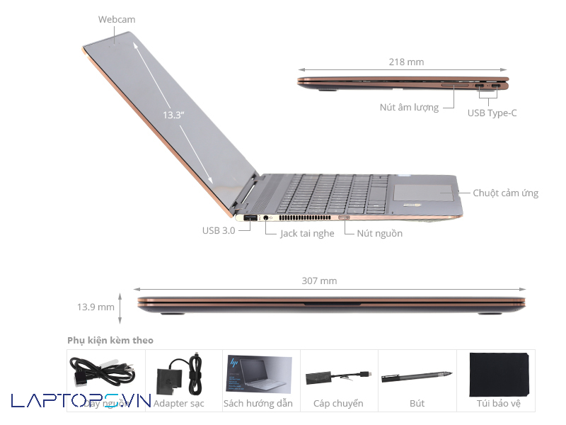 HP Spectre 13t cổng kết nối