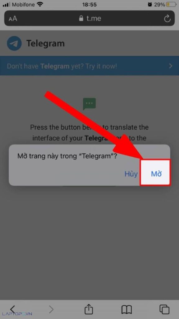 cài đặt Telegram Tiếng Việt