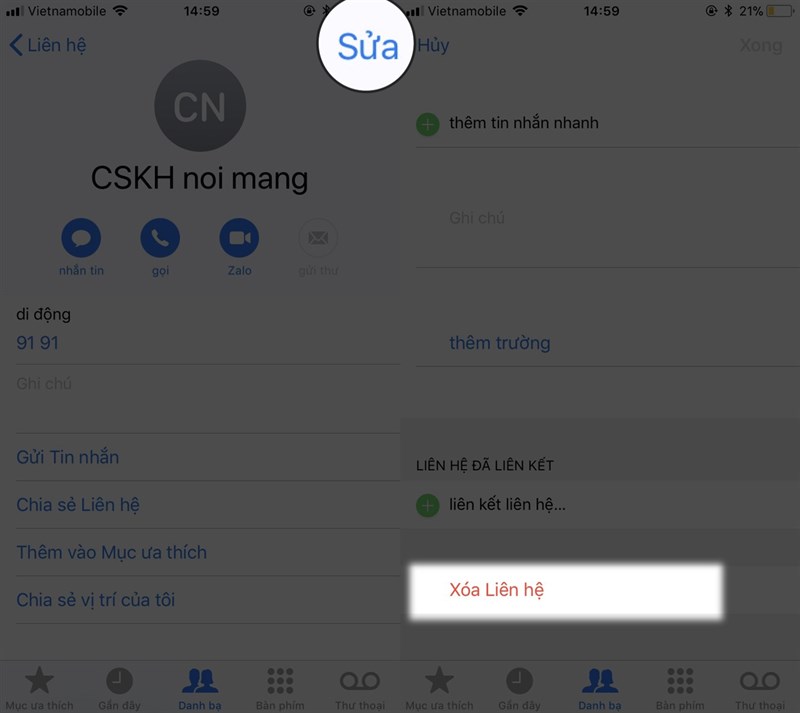 Cách Xoá Danh Bạ Riêng Lẻ trên iPhone