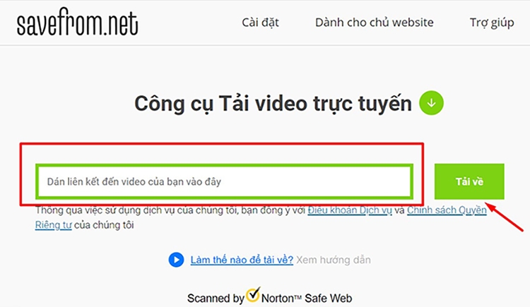 Hướng dẫn tải video qua savefrom.net