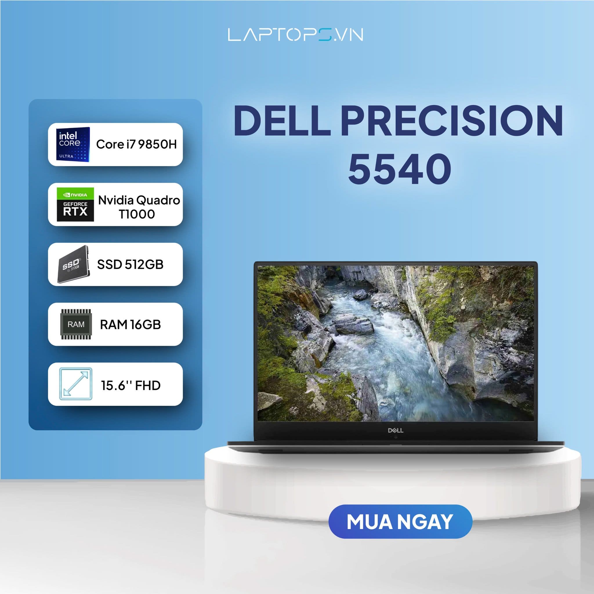 Dell Precision 5540 mỏng nhẹ, đồ họa 3D