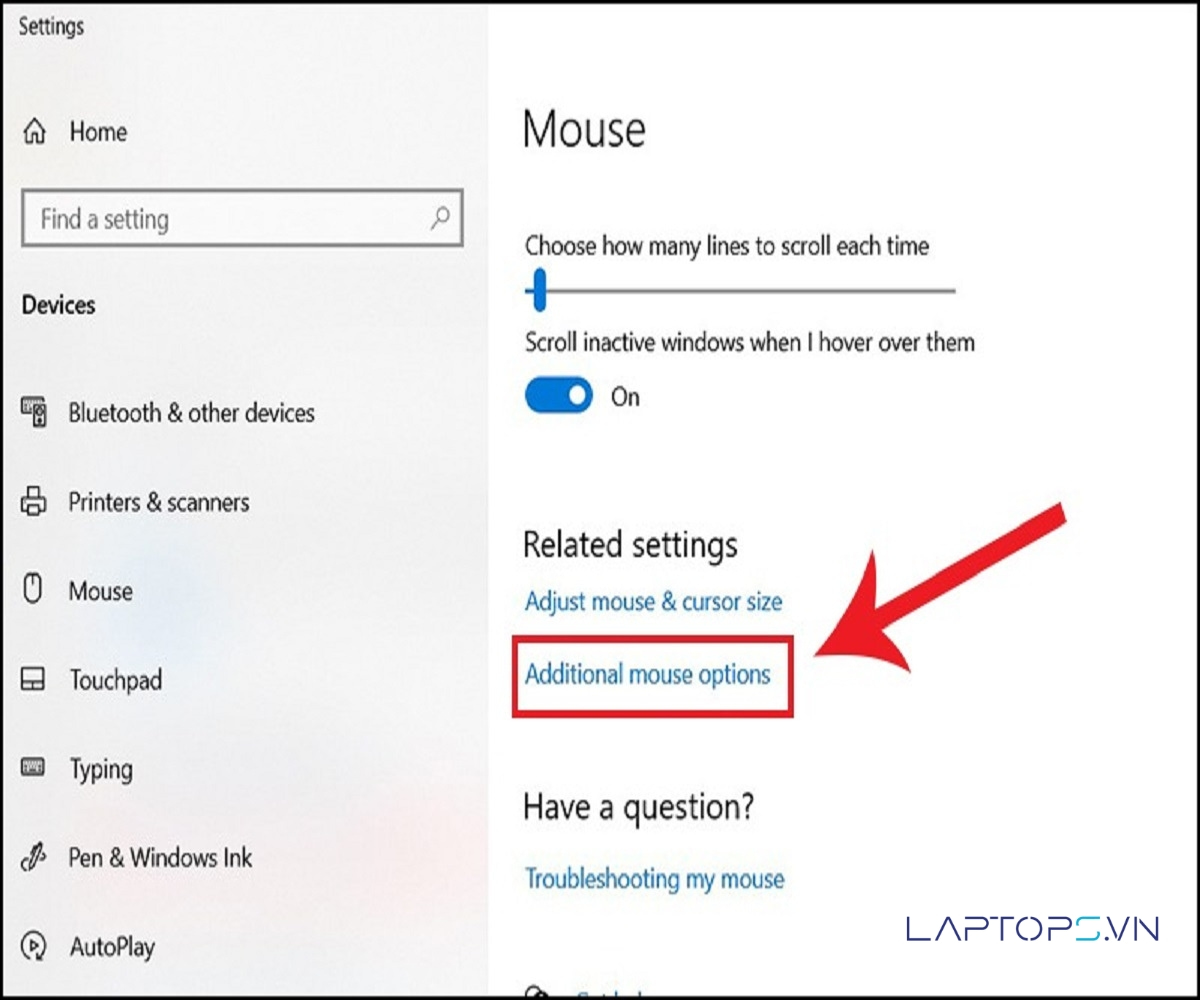 Chuột laptop không di chuyển được: Nguyên nhân và cách khắc phục 33 chọn Additional mouse options