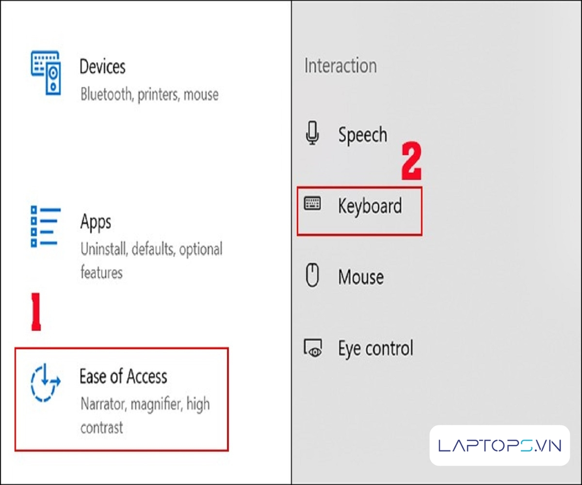 17 cách sửa lỗi bàn phím laptop bị nhảy chữ hiệu quả 49 Chọn Ease of Access > Keyboard