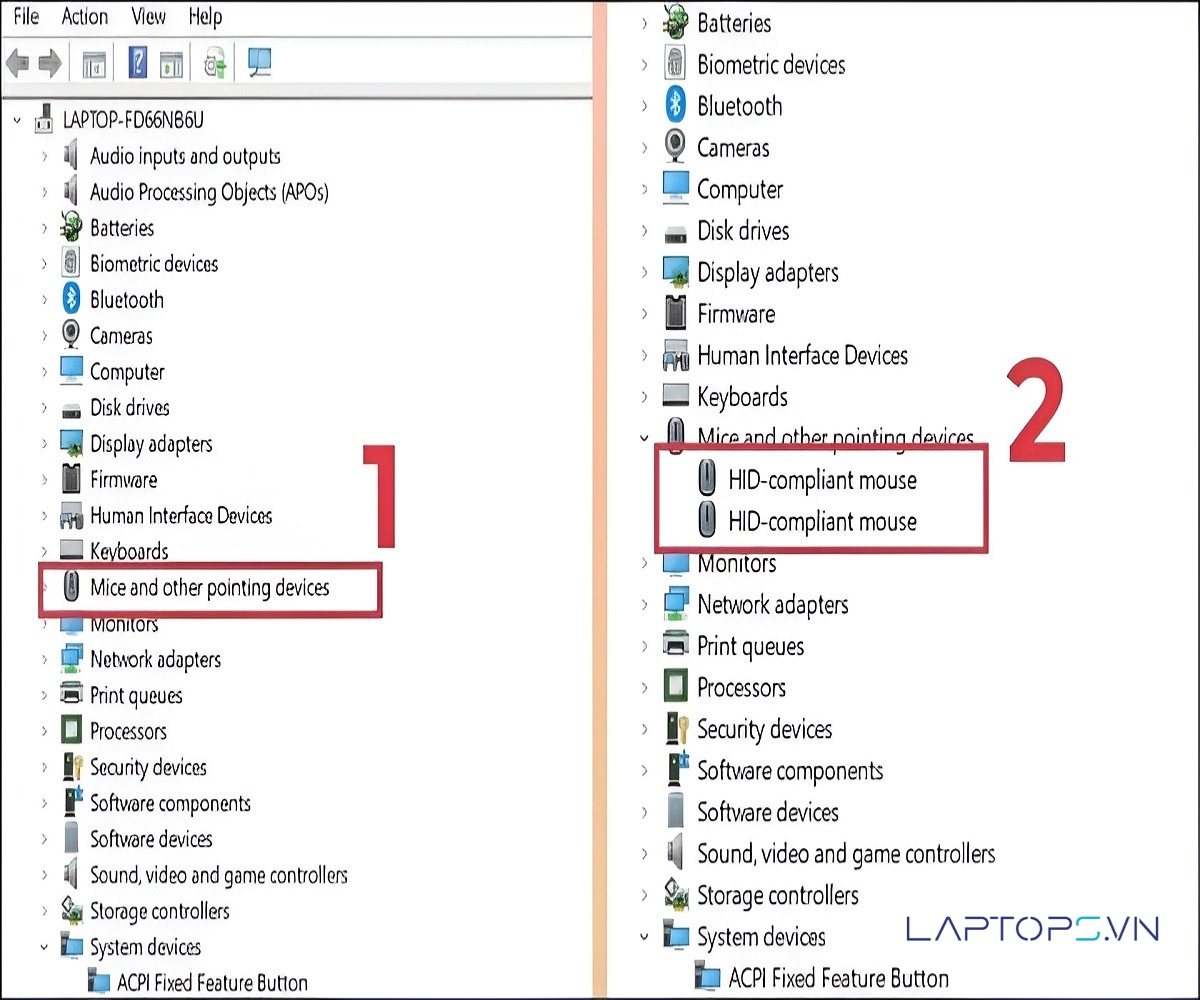 Chuột laptop không di chuyển được: Nguyên nhân và cách khắc phục 36 Mở Mice and other pointing devices thấy danh sách các chuột đã kết nối