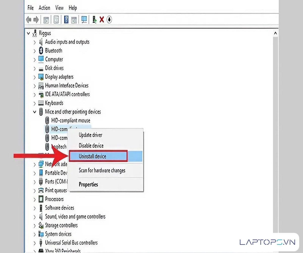 Touchpad là gì? Chức năng và cách bật tắt touchpad laptop 26 Chọn Uninstall device