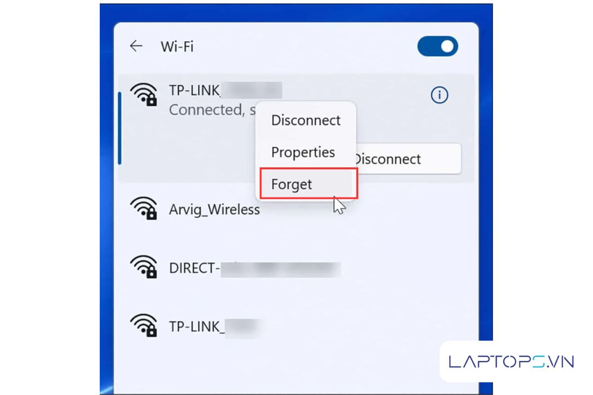 5 Cách Kết Nối WiFi Cho Laptop Đơn Giản và Các Lỗi Hay Gặp 24 Quên và kết nối lại mạng WiFi cho laptop