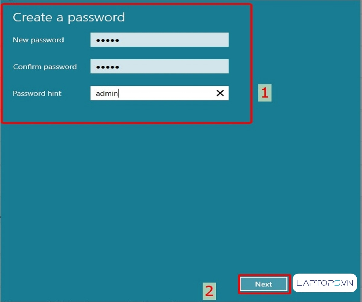 Cách Cài Password Máy Tính Windows 11, 10, 7, 8 Chi Tiết A-Z 29 Nhập mật khẩu mới, nhập xác nhận lại mật khẩu, nhập gợi ý mật khẩu > Chọn Next