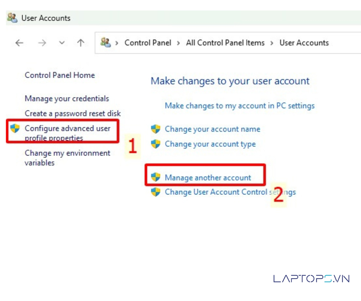Cách Cài Password Máy Tính Windows 11, 10, 7, 8 Chi Tiết A-Z 31 Nhấp chọn Manage another account