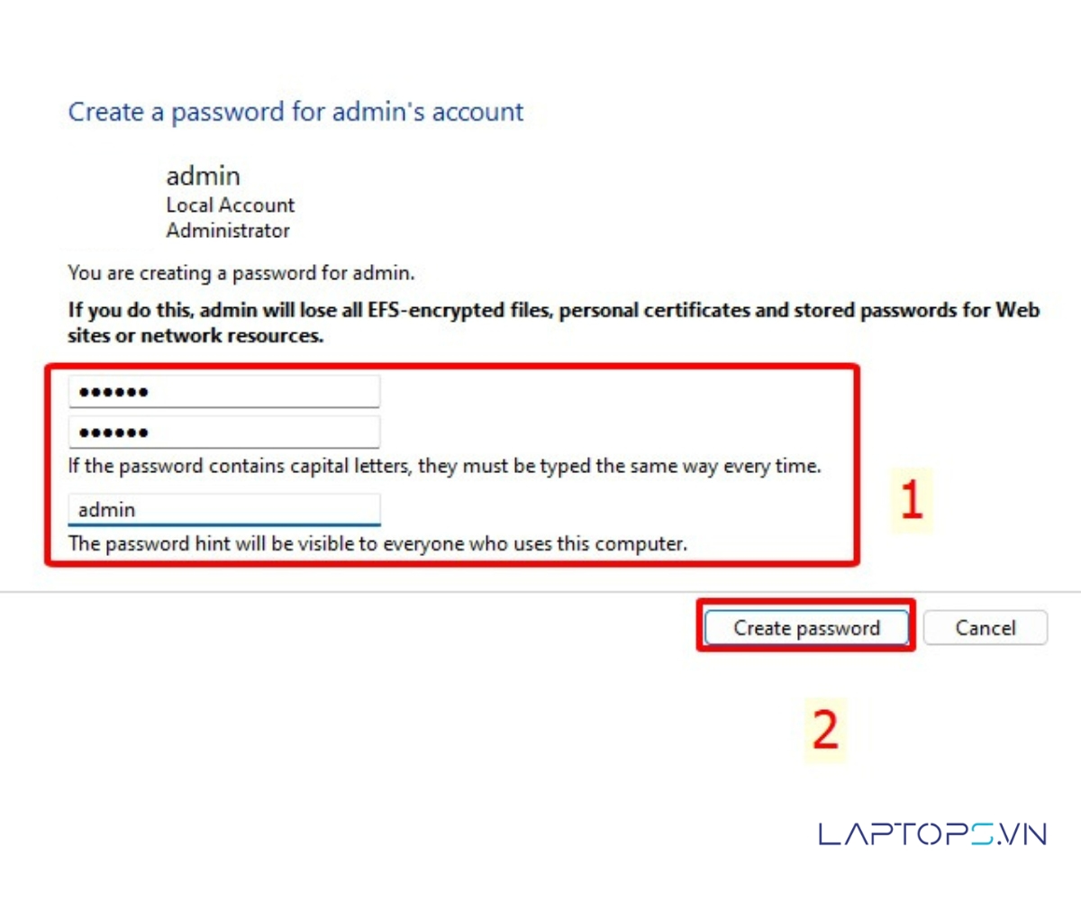 Cách Cài Password Máy Tính Windows 11, 10, 7, 8 Chi Tiết A-Z 42 chọn Create password