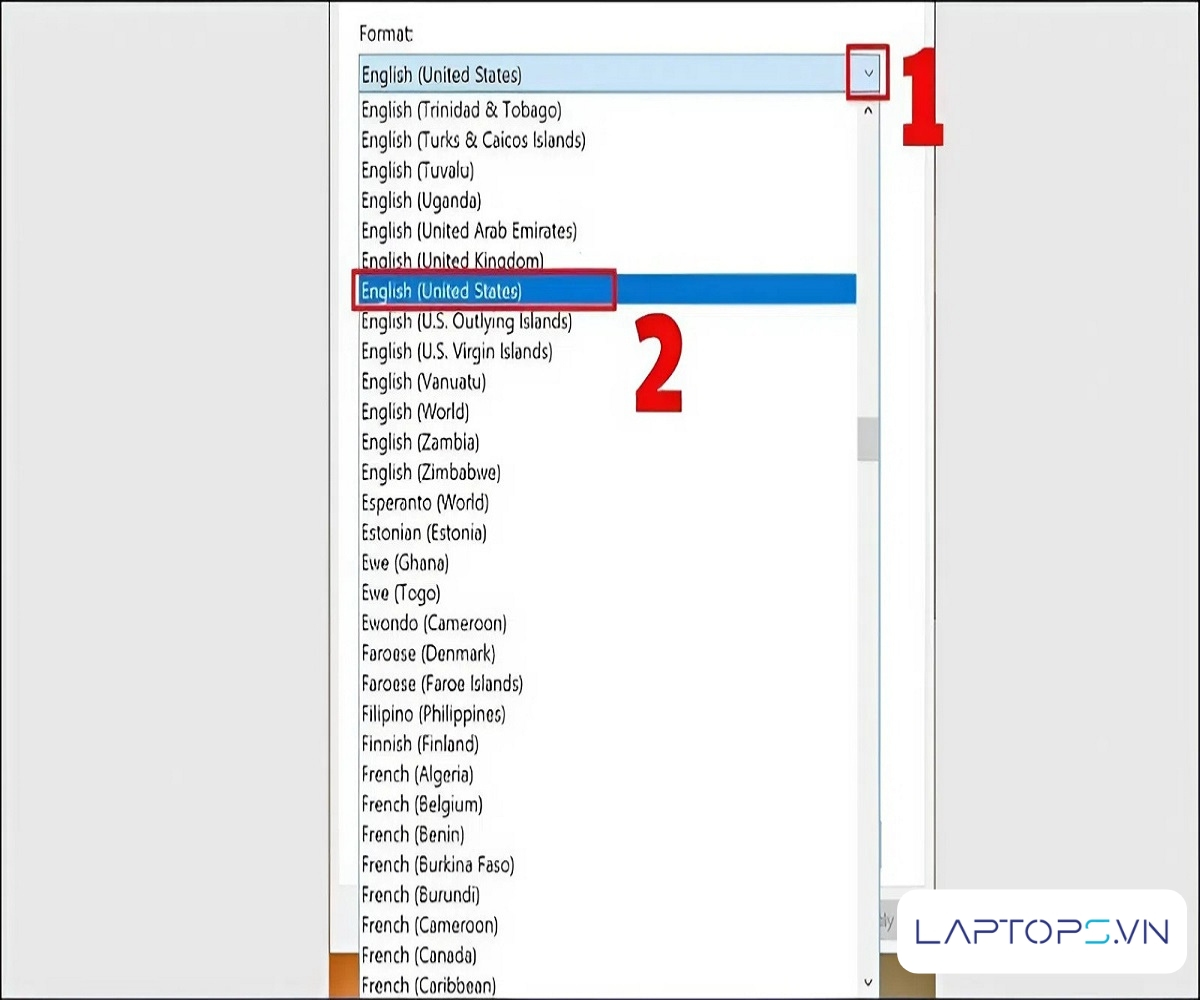 17 cách sửa lỗi bàn phím laptop bị nhảy chữ hiệu quả 34 Chọn English (United States)