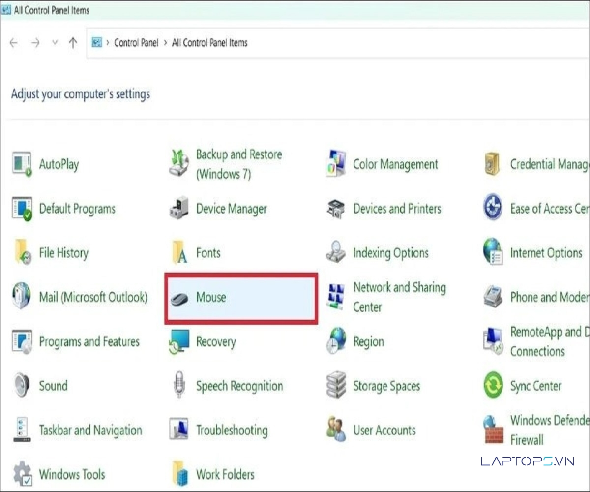Cách bật tắt chuột cảm ứng trên laptop Windows 11, 10, 8 20 Control Panel > Mouse