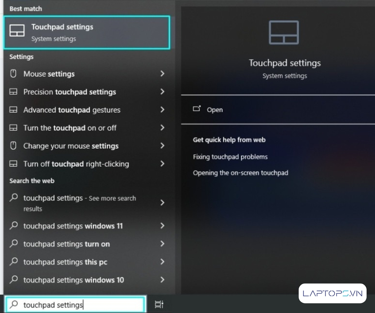 Cách bật tắt chuột cảm ứng trên laptop Windows 11, 10, 8 24 Mở touchpad settings