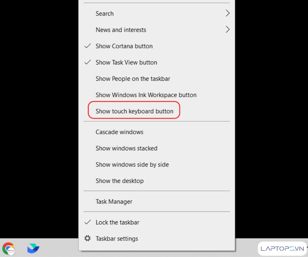 Cách sửa lỗi bàn phím laptop không gõ được mới nhất 26 Chọn Show touch keyboard button