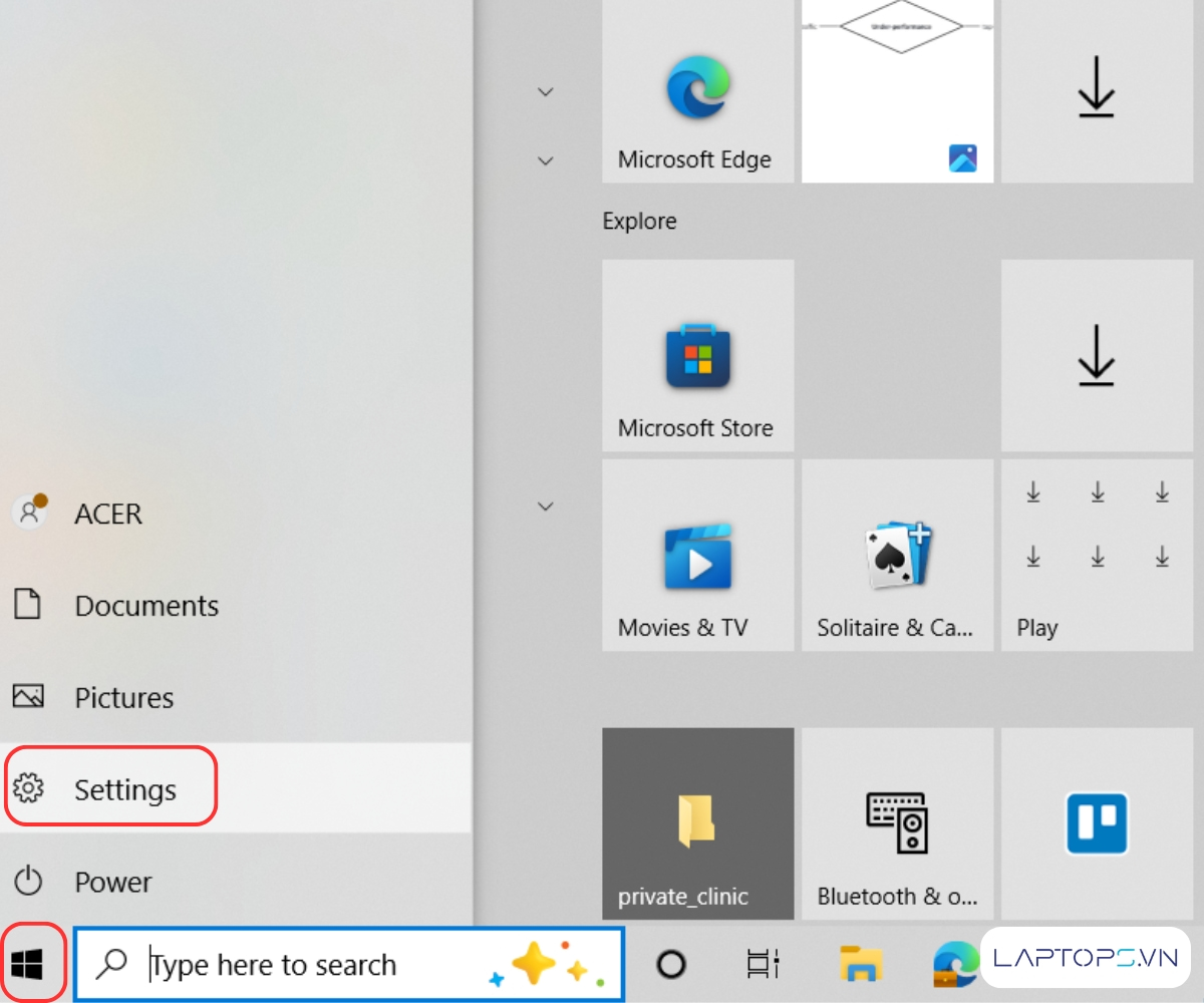 Cách sửa lỗi bàn phím laptop không gõ được mới nhất 30 Vào start chọn settings