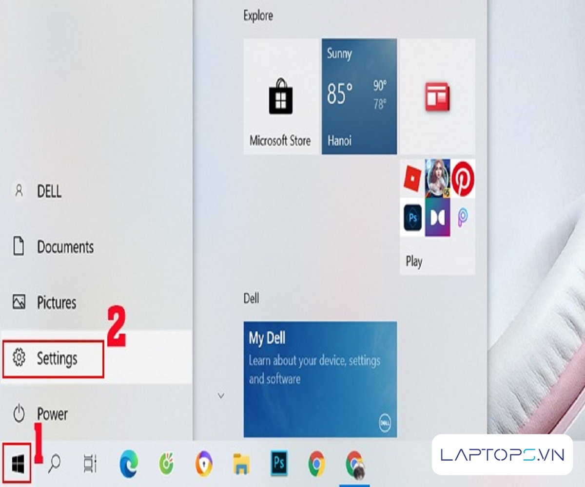 17 cách sửa lỗi bàn phím laptop bị nhảy chữ hiệu quả 48 Nhấn vào start > Settings