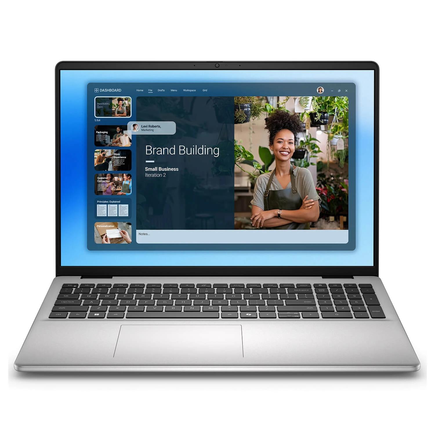 Laptop Dell 16 DC16251 Aluminum Core 5 120U chính hãng giá tốt tại Laptops.vn - Mặt trước cao cấp